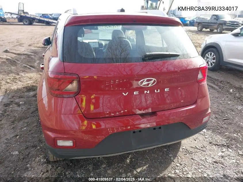 2024 Hyundai Venue Limited VIN: KMHRC8A39RU334017 Lot: 41509537