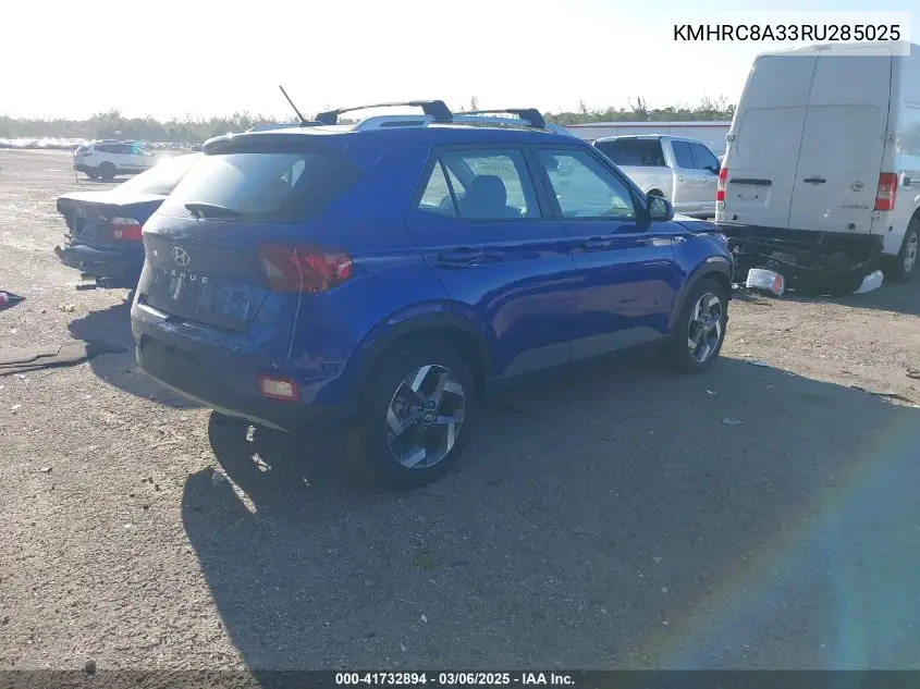 2024 Hyundai Venue Limited VIN: KMHRC8A33RU285025 Lot: 41732894