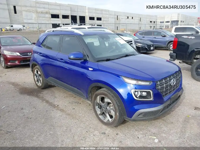 2024 Hyundai Venue Sel/Limited VIN: KMHRC8A34RU305475 Lot: 42616884