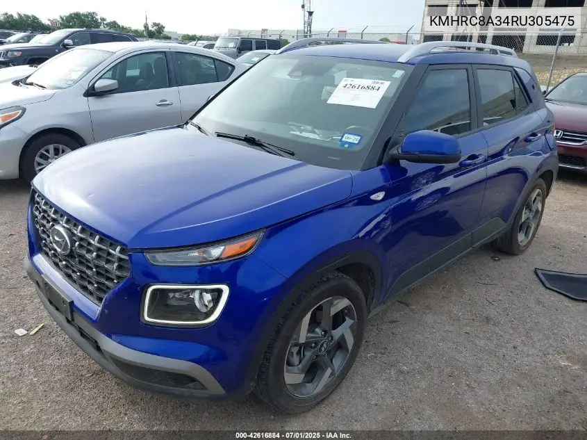 2024 Hyundai Venue Sel/Limited VIN: KMHRC8A34RU305475 Lot: 42616884