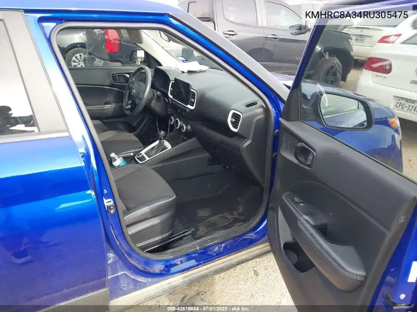 2024 Hyundai Venue Sel/Limited VIN: KMHRC8A34RU305475 Lot: 42616884