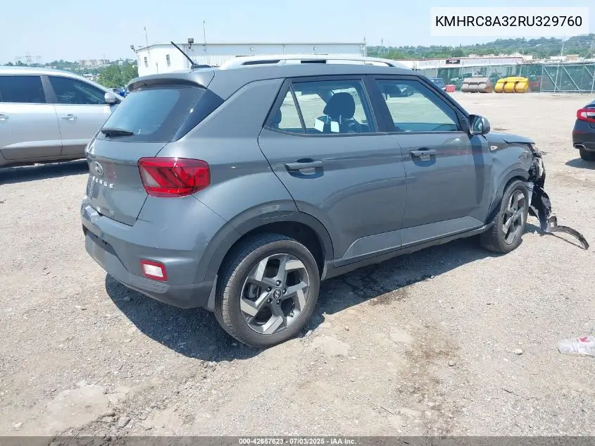 2024 Hyundai Venue Sel VIN: KMHRC8A32RU329760 Lot: 42657623