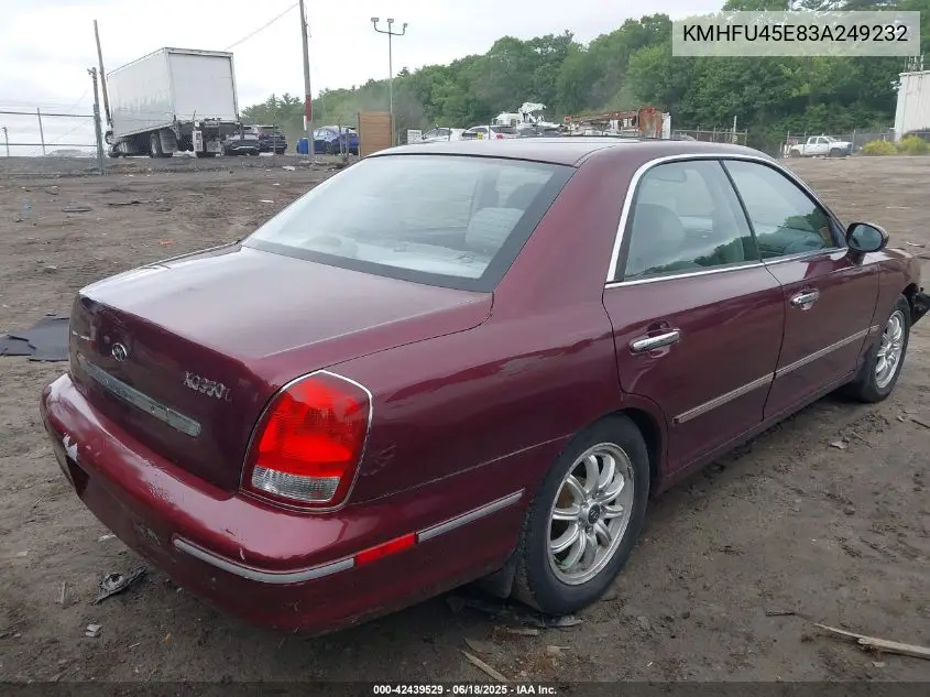 2003 Hyundai Xg350 L VIN: KMHFU45E83A249232 Lot: 42439529