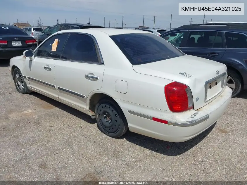 2004 Hyundai Xg350 L VIN: KMHFU45E04A321025 Lot: 42028597