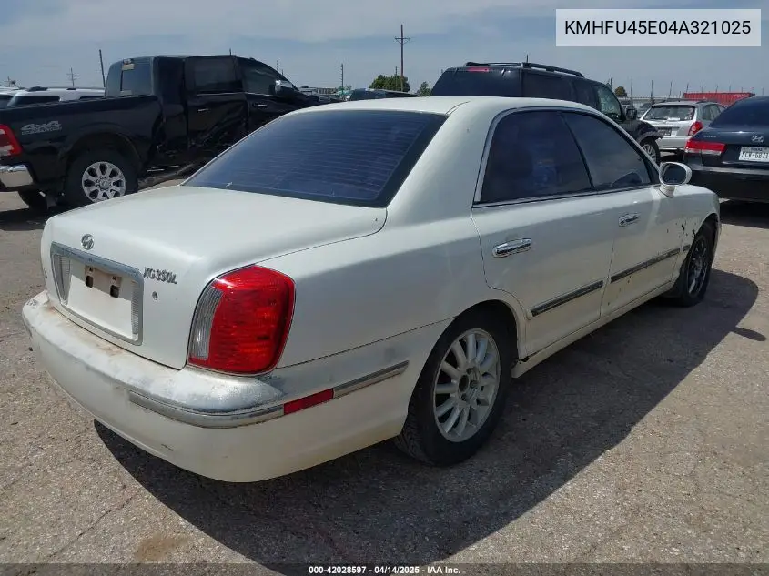 2004 Hyundai Xg350 L VIN: KMHFU45E04A321025 Lot: 42028597