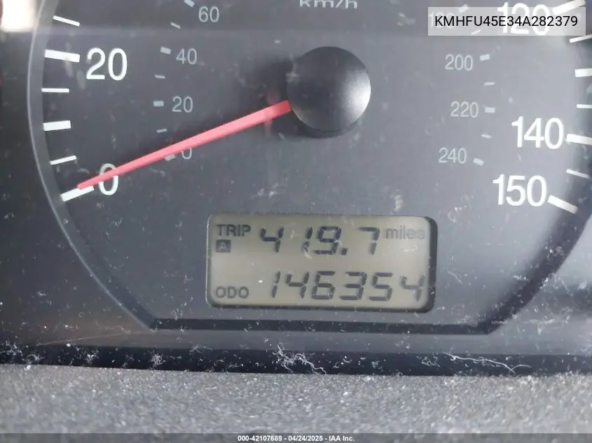 2004 Hyundai Xg350 L VIN: KMHFU45E34A282379 Lot: 42107689