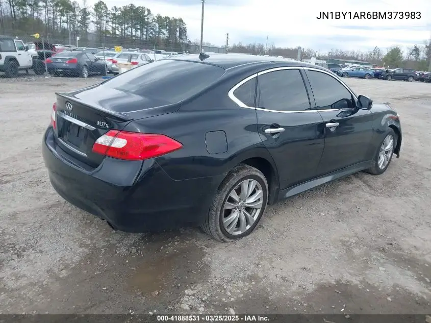 2011 Infiniti M37X VIN: JN1BY1AR6BM373983 Lot: 41888531