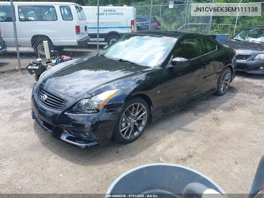 2014 Infiniti Q60 Ipl VIN: JN1CV6EK3EM111138 Lot: 42645336