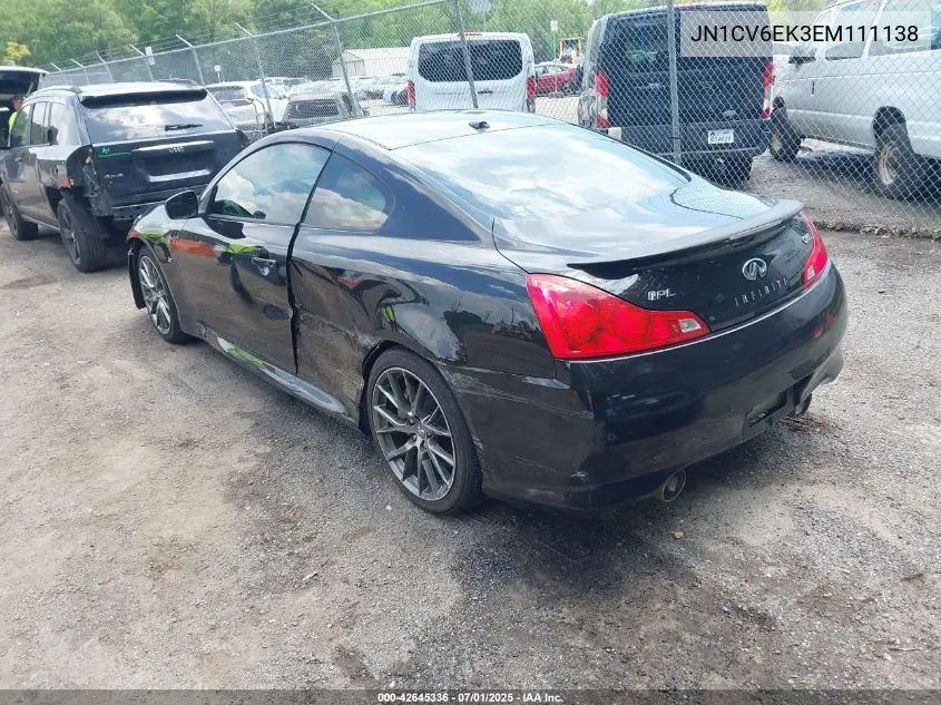2014 Infiniti Q60 Ipl VIN: JN1CV6EK3EM111138 Lot: 42645336