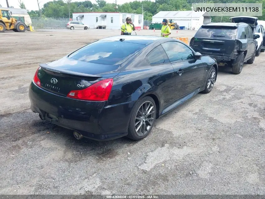 2014 Infiniti Q60 Ipl VIN: JN1CV6EK3EM111138 Lot: 42645336