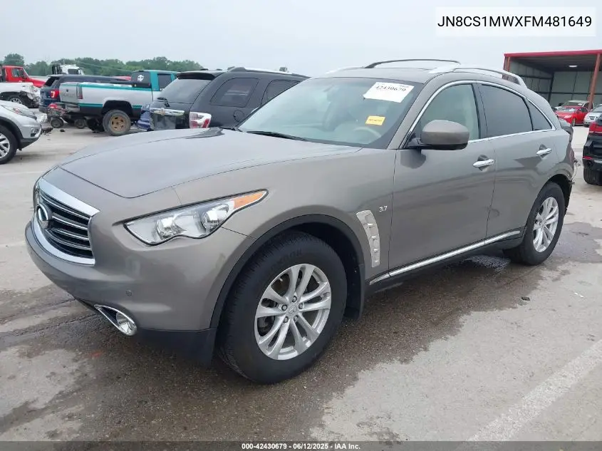 2015 Infiniti Qx70 VIN: JN8CS1MWXFM481649 Lot: 42430679
