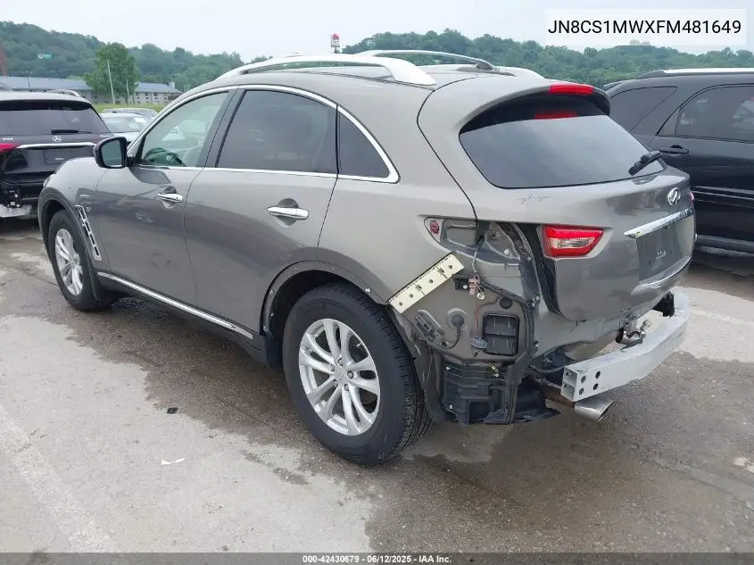 2015 Infiniti Qx70 VIN: JN8CS1MWXFM481649 Lot: 42430679