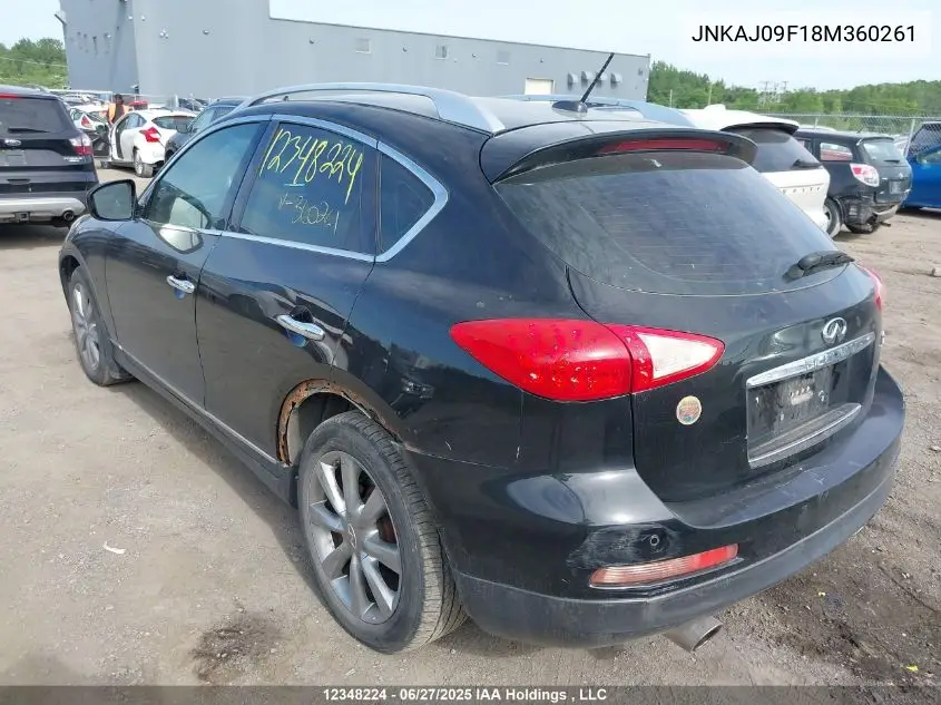 2008 Infiniti Ex35 Journey VIN: JNKAJ09F18M360261 Lot: 12348224