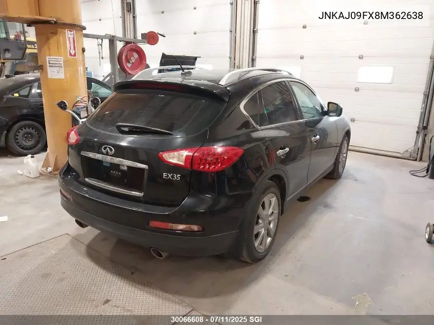 2008 Infiniti Ex35 Journey VIN: JNKAJ09FX8M362638 Lot: 30066608