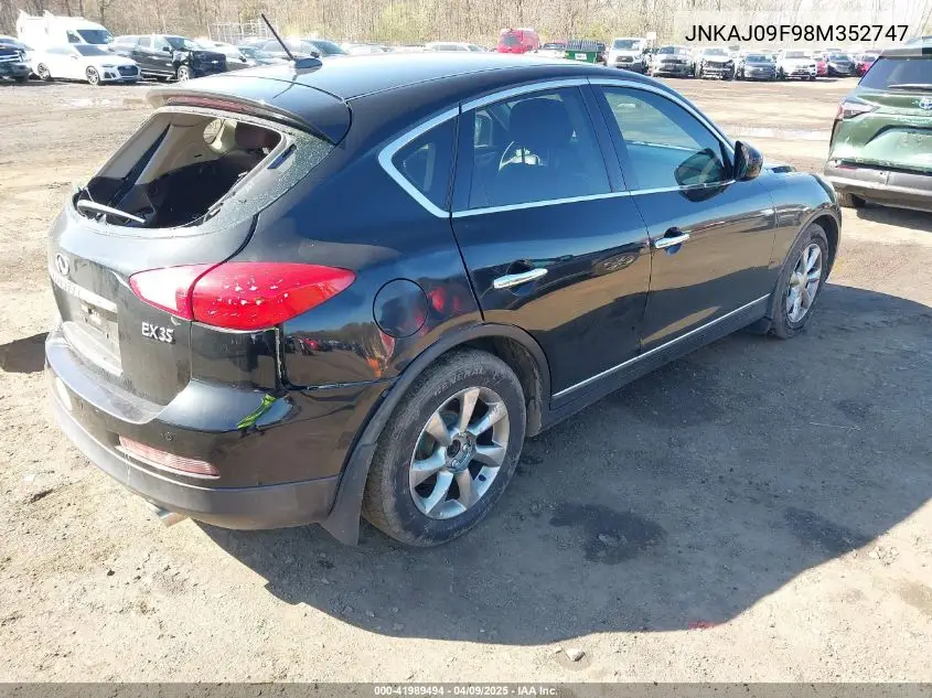 2008 Infiniti Ex35 Journey VIN: JNKAJ09F98M352747 Lot: 41989494