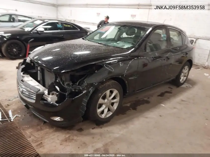 2008 Infiniti Ex35 Journey VIN: JNKAJ09F58M353958 Lot: 42118068