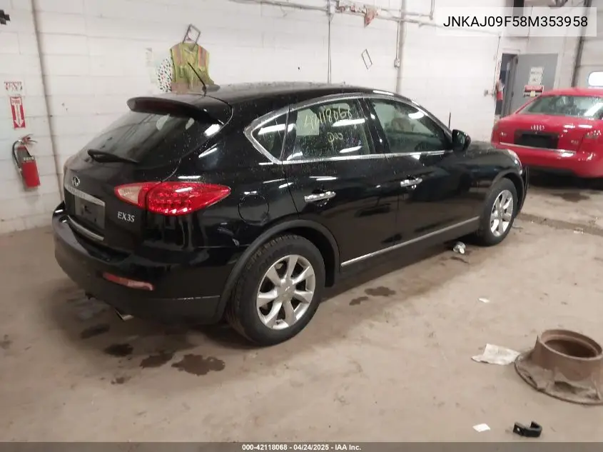 2008 Infiniti Ex35 Journey VIN: JNKAJ09F58M353958 Lot: 42118068