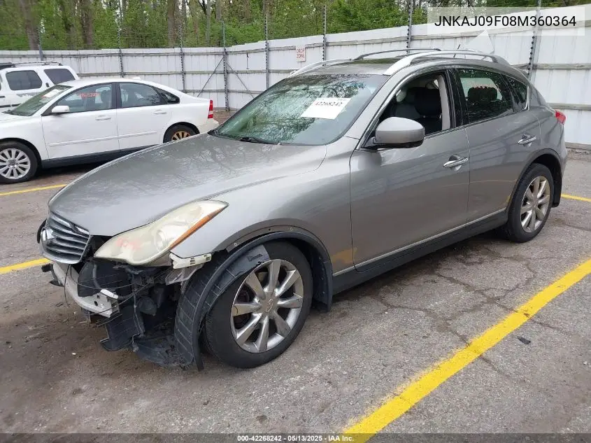 2008 Infiniti Ex35 Journey VIN: JNKAJ09F08M360364 Lot: 42268242