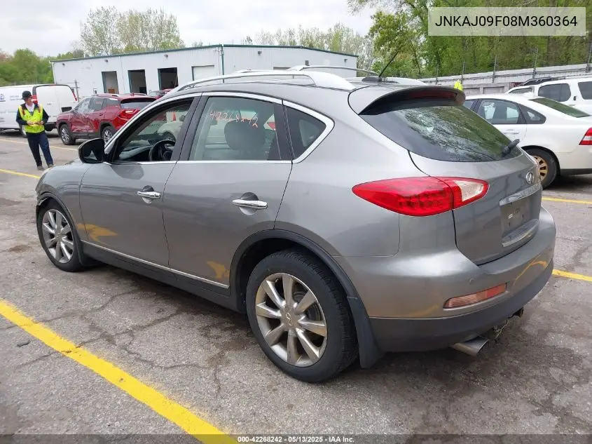 2008 Infiniti Ex35 Journey VIN: JNKAJ09F08M360364 Lot: 42268242