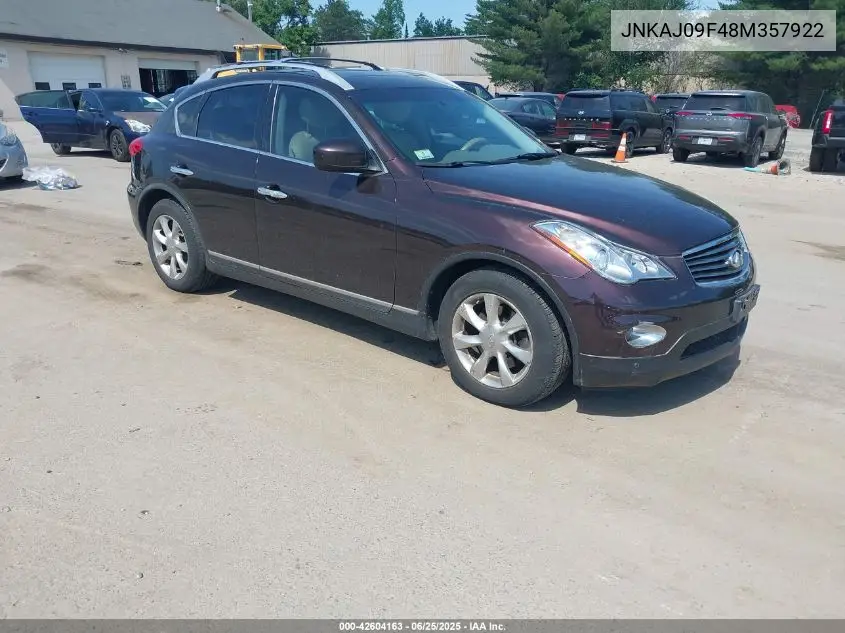 2008 Infiniti Ex35 Journey VIN: JNKAJ09F48M357922 Lot: 42604163