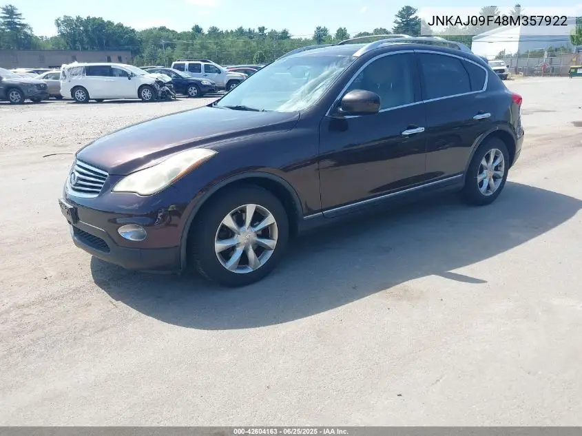 2008 Infiniti Ex35 Journey VIN: JNKAJ09F48M357922 Lot: 42604163