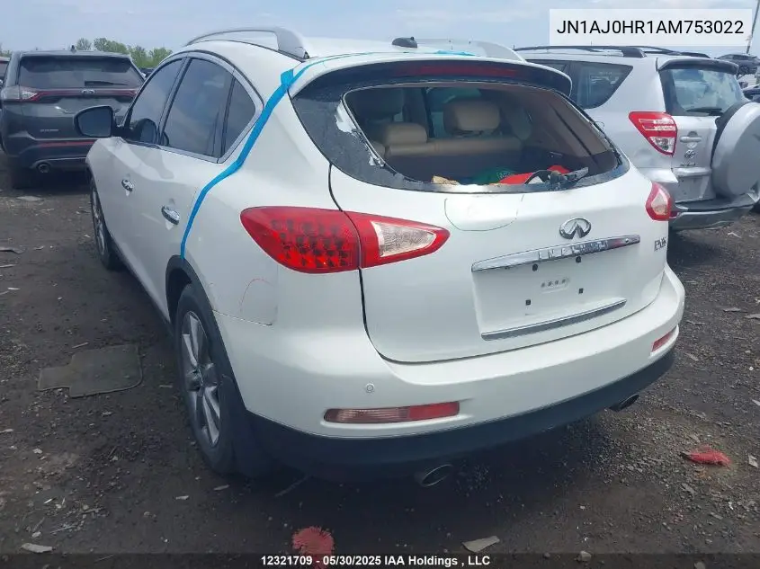 2010 Infiniti Ex35 Journey VIN: JN1AJ0HR1AM753022 Lot: 12321709