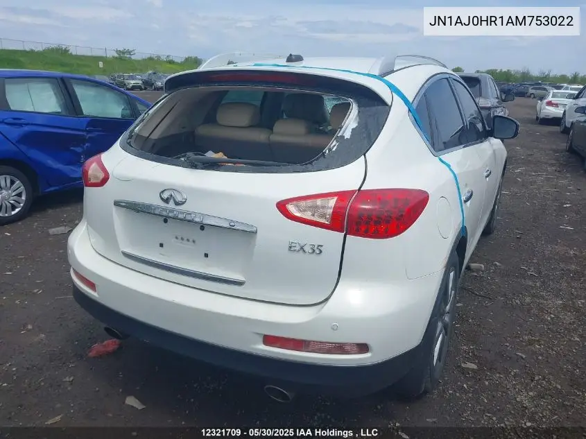 2010 Infiniti Ex35 Journey VIN: JN1AJ0HR1AM753022 Lot: 12321709
