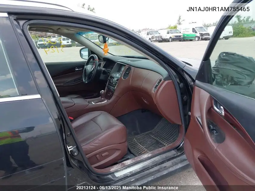 2010 Infiniti Ex35 VIN: JN1AJ0HR1AM755465 Lot: 20213124