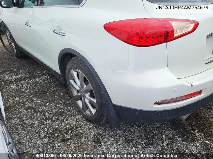 2010 Infiniti Ex35 VIN: JN1AJ0HR4AM754679 Lot: 40013886