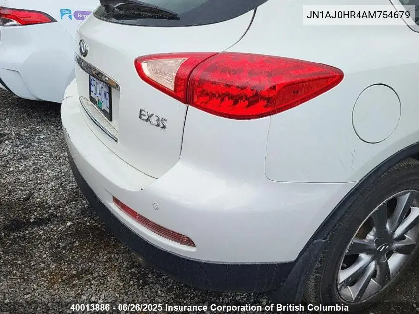 2010 Infiniti Ex35 VIN: JN1AJ0HR4AM754679 Lot: 40013886