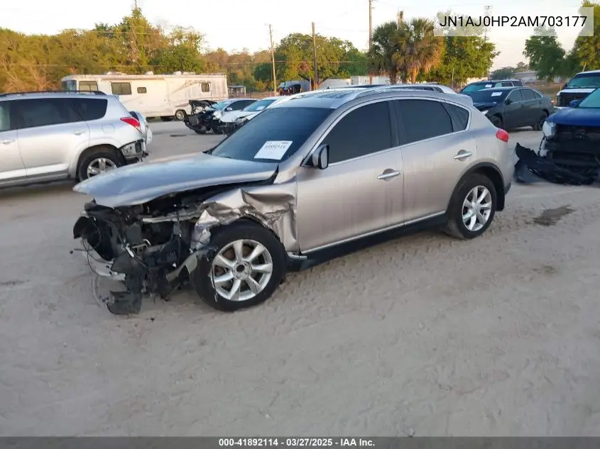 2010 Infiniti Ex35 Journey VIN: JN1AJ0HP2AM703177 Lot: 41892114