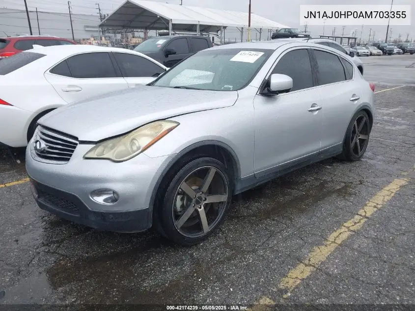 2010 Infiniti Ex35 Journey VIN: JN1AJ0HP0AM703355 Lot: 42174239