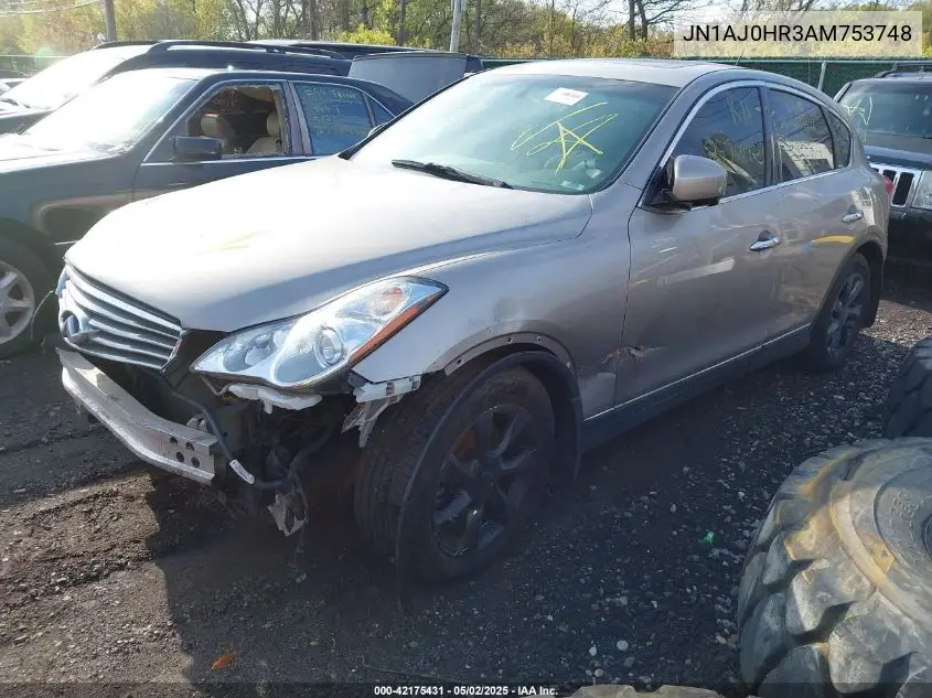 2010 Infiniti Ex35 Journey VIN: JN1AJ0HR3AM753748 Lot: 42175431