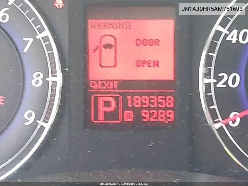 2010 Infiniti Ex35 Journey VIN: JN1AJ0HR5AM751693 Lot: 42252377