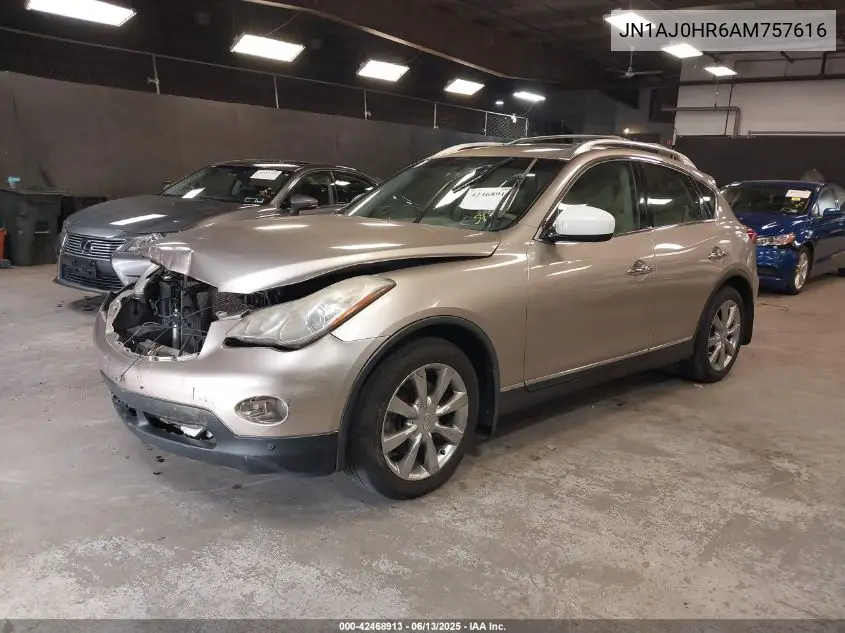 2010 Infiniti Ex35 Journey VIN: JN1AJ0HR6AM757616 Lot: 42468913