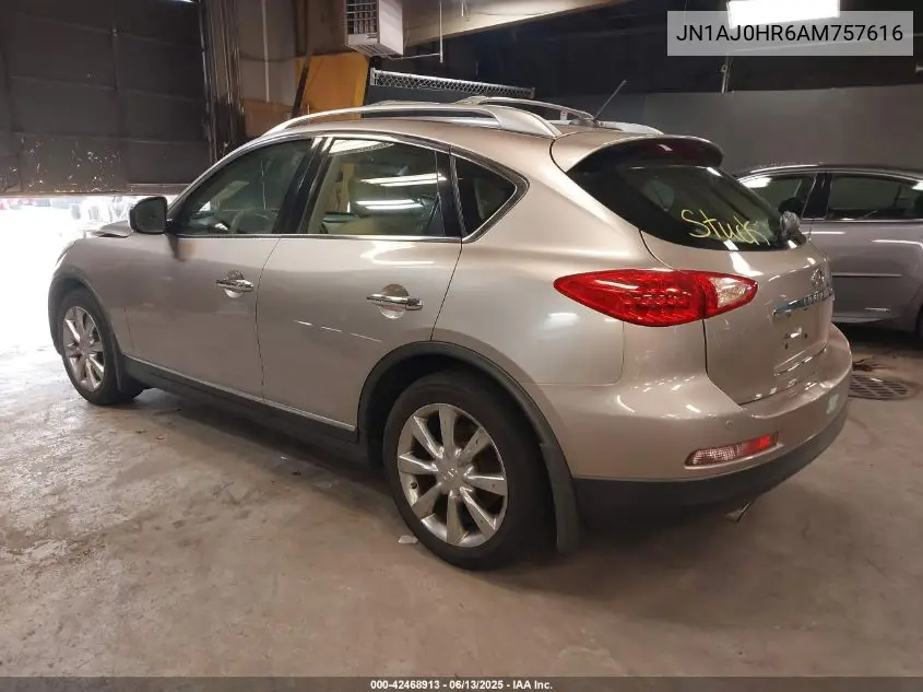 2010 Infiniti Ex35 Journey VIN: JN1AJ0HR6AM757616 Lot: 42468913