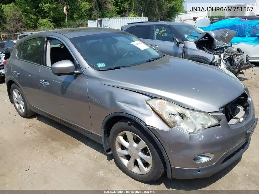 2010 Infiniti Ex35 Journey VIN: JN1AJ0HR0AM751567 Lot: 42476881