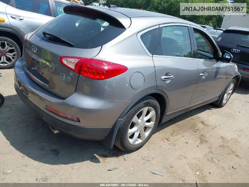 2010 Infiniti Ex35 Journey VIN: JN1AJ0HR0AM751567 Lot: 42476881