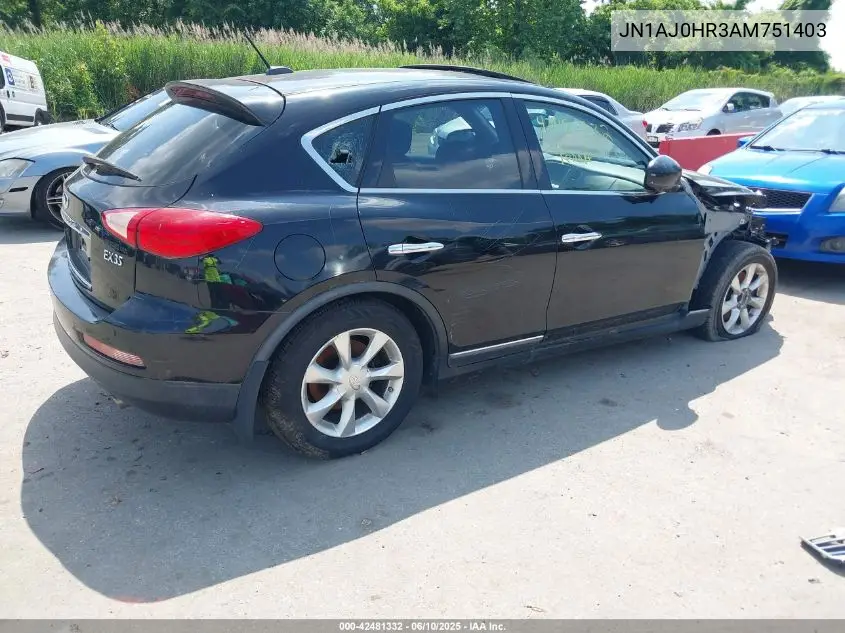 2010 Infiniti Ex35 Journey VIN: JN1AJ0HR3AM751403 Lot: 42481332