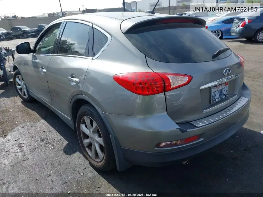 2010 Infiniti Ex35 Journey VIN: JN1AJ0HR4AM752155 Lot: 42549788