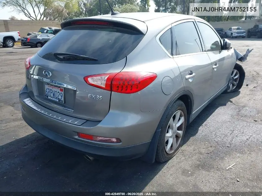 2010 Infiniti Ex35 Journey VIN: JN1AJ0HR4AM752155 Lot: 42549788