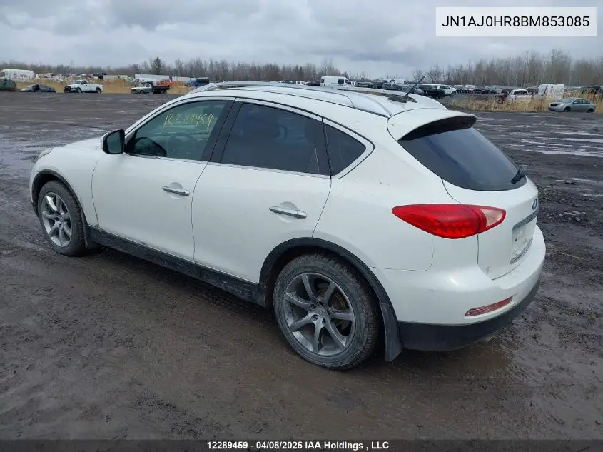 2011 Infiniti Ex35 Journey VIN: JN1AJ0HR8BM853085 Lot: 12289459