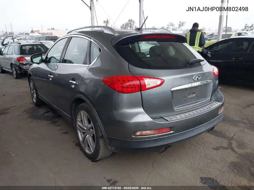 2011 Infiniti Ex35 Journey VIN: JN1AJ0HP0BM802498 Lot: 42172152
