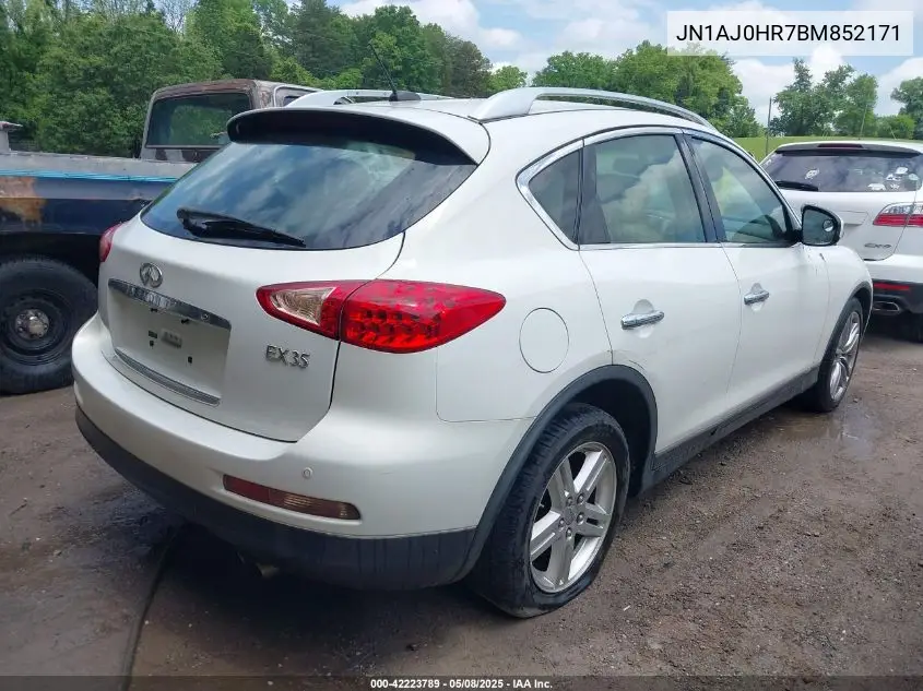 2011 Infiniti Ex35 Journey VIN: JN1AJ0HR7BM852171 Lot: 42223789