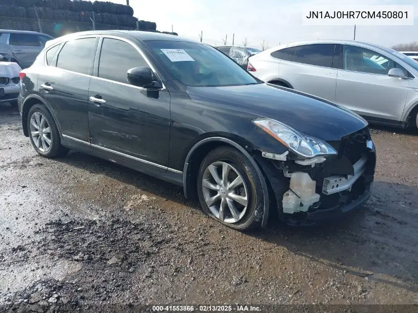 2012 Infiniti Ex35 Journey VIN: JN1AJ0HR7CM450801 Lot: 41553866