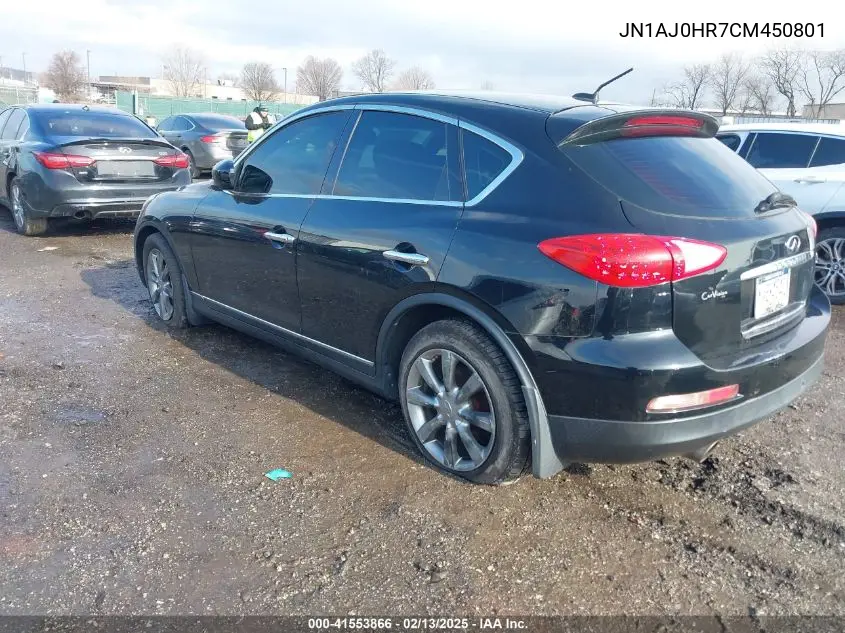 2012 Infiniti Ex35 Journey VIN: JN1AJ0HR7CM450801 Lot: 41553866