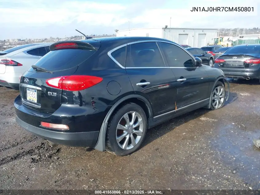 2012 Infiniti Ex35 Journey VIN: JN1AJ0HR7CM450801 Lot: 41553866