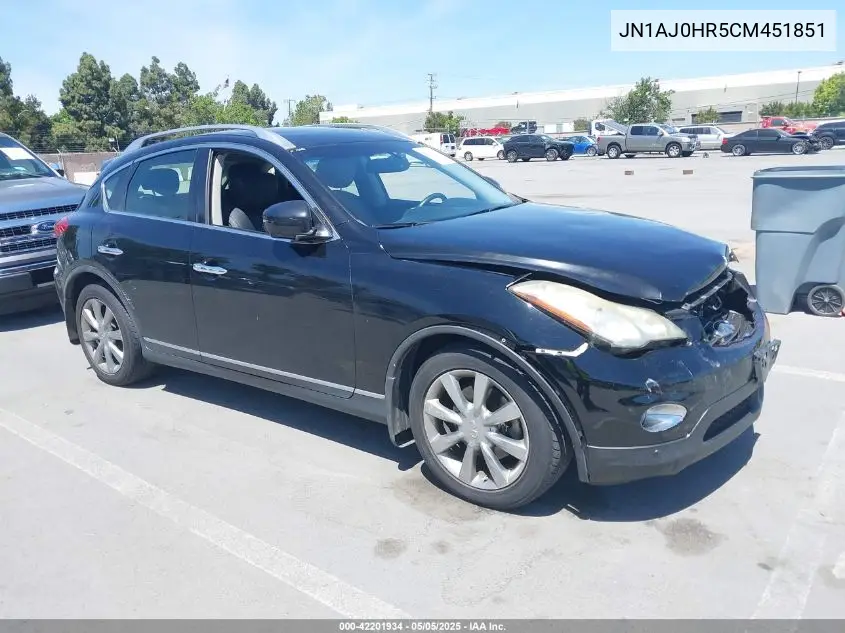 2012 Infiniti Ex35 Journey VIN: JN1AJ0HR5CM451851 Lot: 42201934