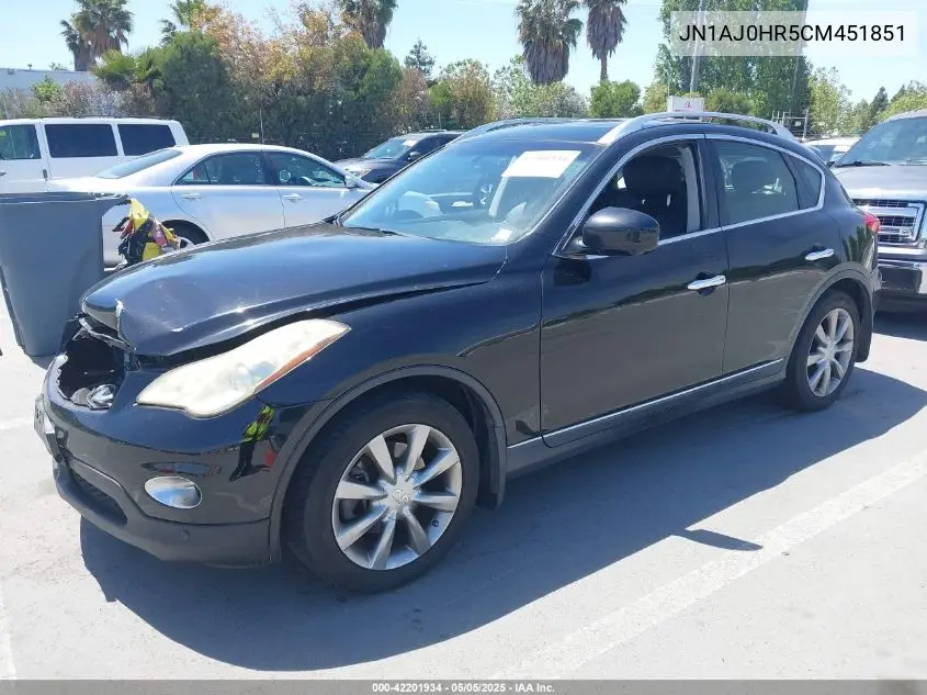 2012 Infiniti Ex35 Journey VIN: JN1AJ0HR5CM451851 Lot: 42201934
