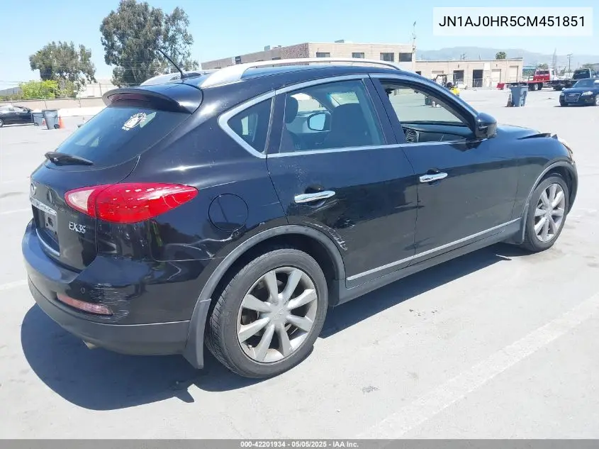 2012 Infiniti Ex35 Journey VIN: JN1AJ0HR5CM451851 Lot: 42201934